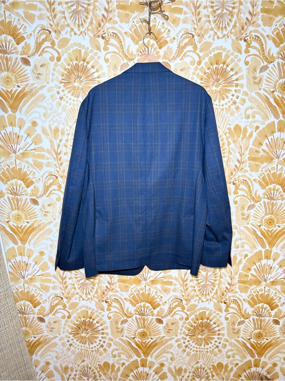 Bar III Blue Windowpane Plaid Blazer Sport Coat Two Button Business Casual - Picture 5 of 13